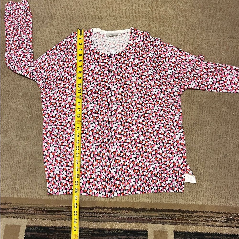 LOFT Red and White Patterned Sweater - Picture 8 of 8